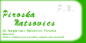 piroska matsovics business card